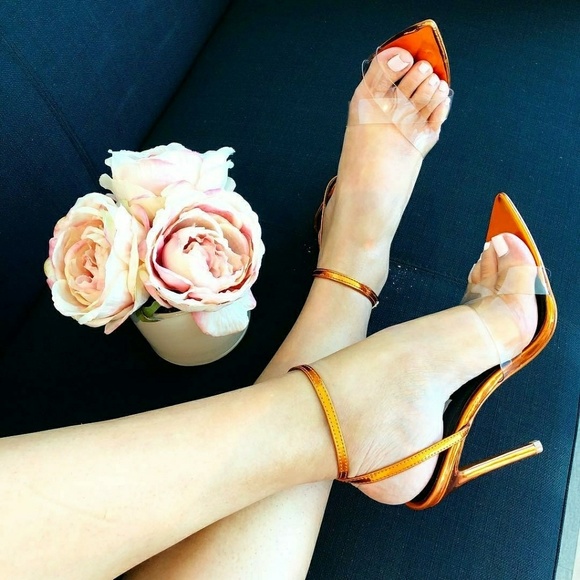 Orange Transparent Perplex Heel - Picture 5 of 7